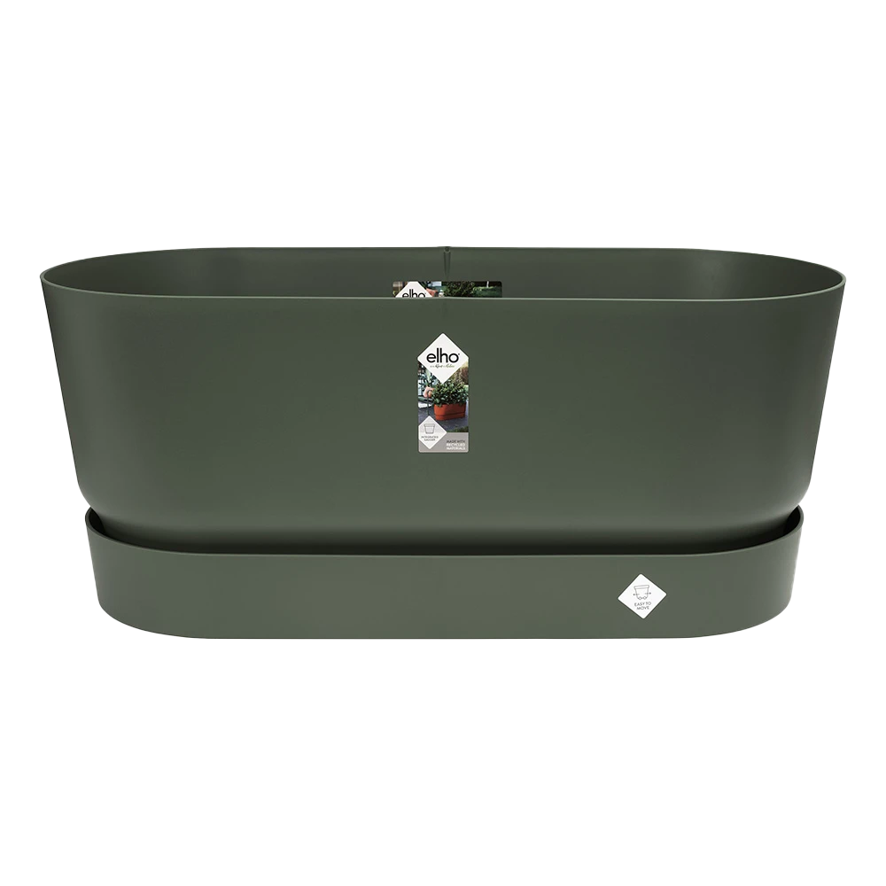 Bloembak Elho Greenville Terrace 80cm - Met Wielen - Bladgroen