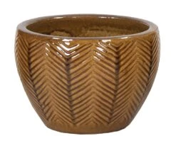 Portly Egg Fishbone Honey - Ø 38 X H 27 Cm